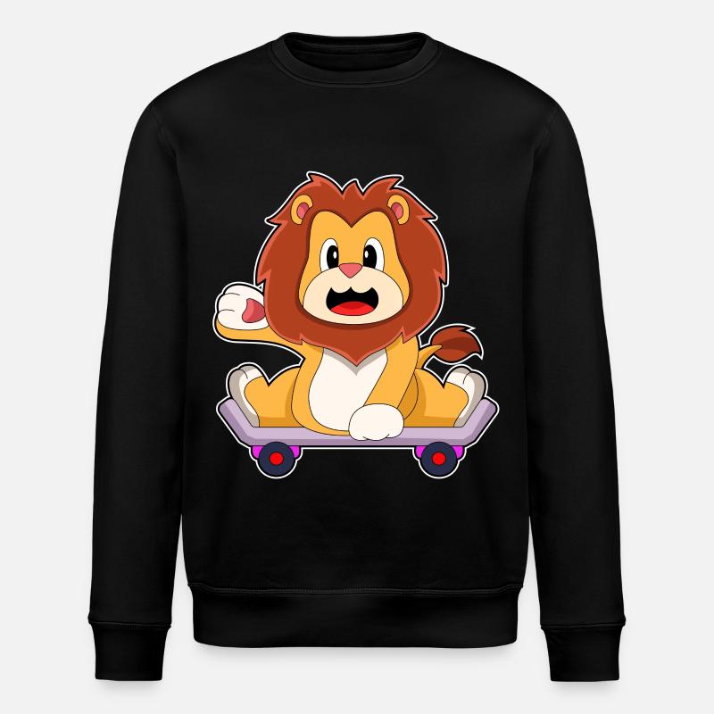 Löwe Skater Skateboard - Stanley/Stella Unisex Bio-Sweatshirt ROLLER - Schwarz