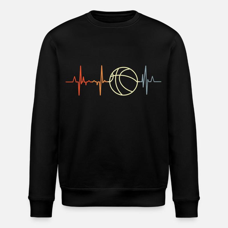 Basketball Herzschlag - Stanley/Stella Unisex Bio-Sweatshirt ROLLER - Schwarz