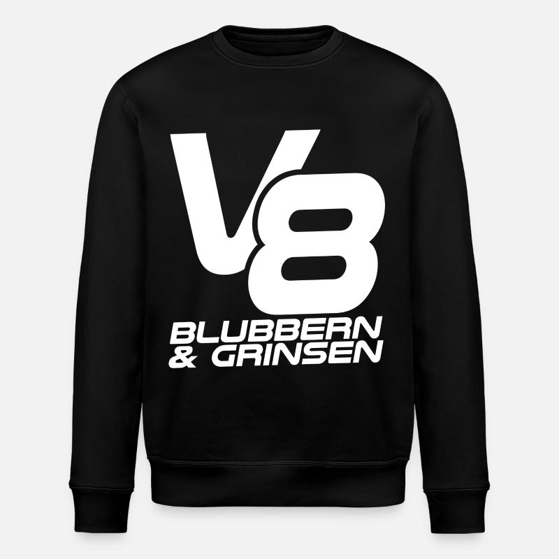 V8 - Blubbern & Grinsen - Stanley/Stella Unisex Bio-Sweatshirt ROLLER - Schwarz