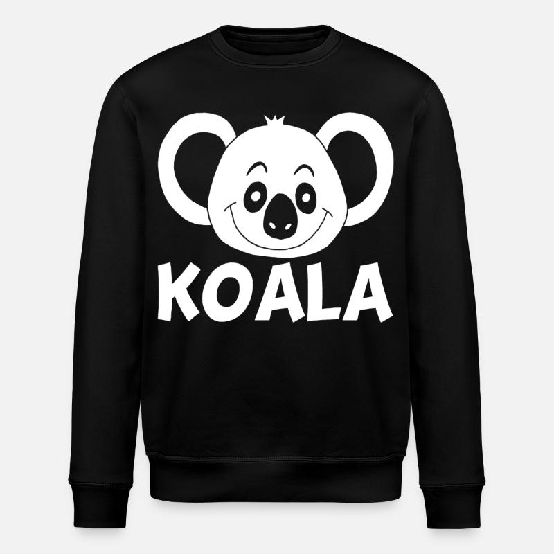 Weißer Koala - Stanley/Stella Unisex Bio-Sweatshirt ROLLER - Schwarz