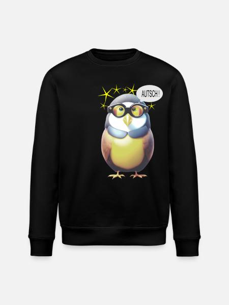Lustiger Vogel mit Brille - Stanley/Stella Unisex Bio-Sweatshirt ROLLER - Schwarz