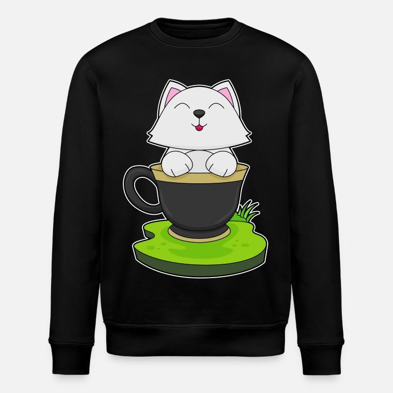 Cat Cup - Stanley/Stella ROLLER Unisex Organic Sweatshirt - black