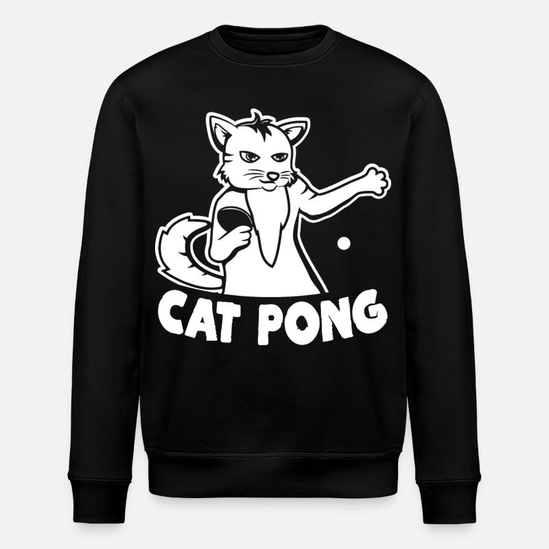 Chat de ping-pong - Sweat bio ROLLER Stanley/Stella Unisexe - noir