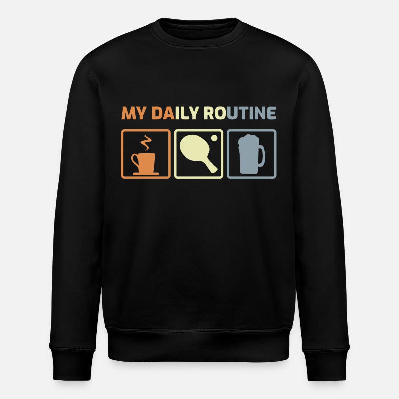 Kaffee Tischtennis Bier - Stanley/Stella Unisex Bio-Sweatshirt ROLLER - Schwarz