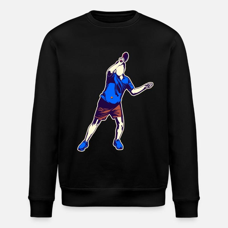 Dessin de tennis de table - Sweat bio ROLLER Stanley/Stella Unisexe - noir