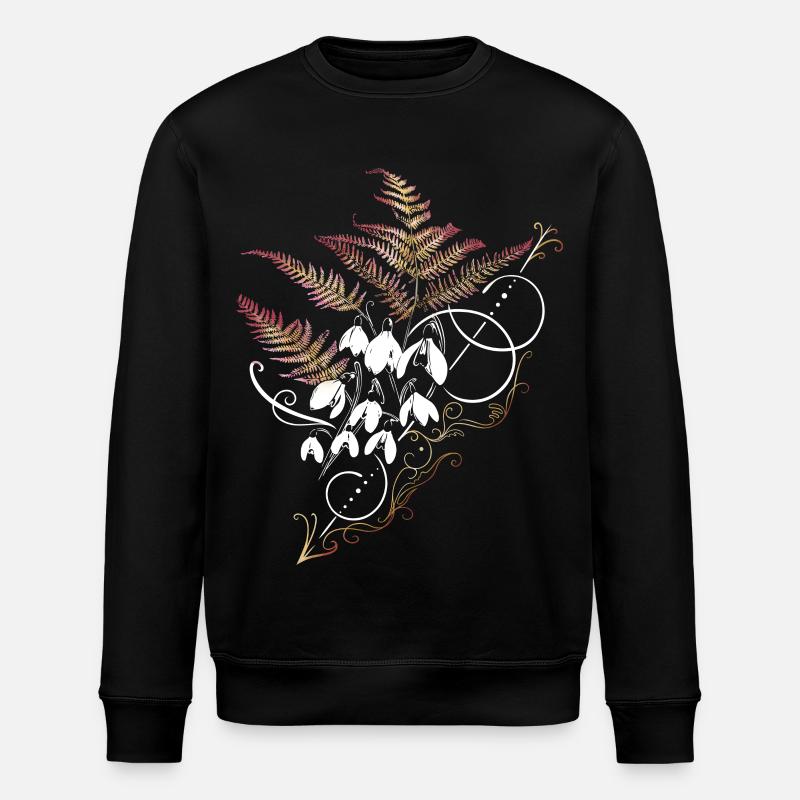 Farn Schneeglöckchen Frühling - Stanley/Stella Unisex Bio-Sweatshirt ROLLER - Schwarz