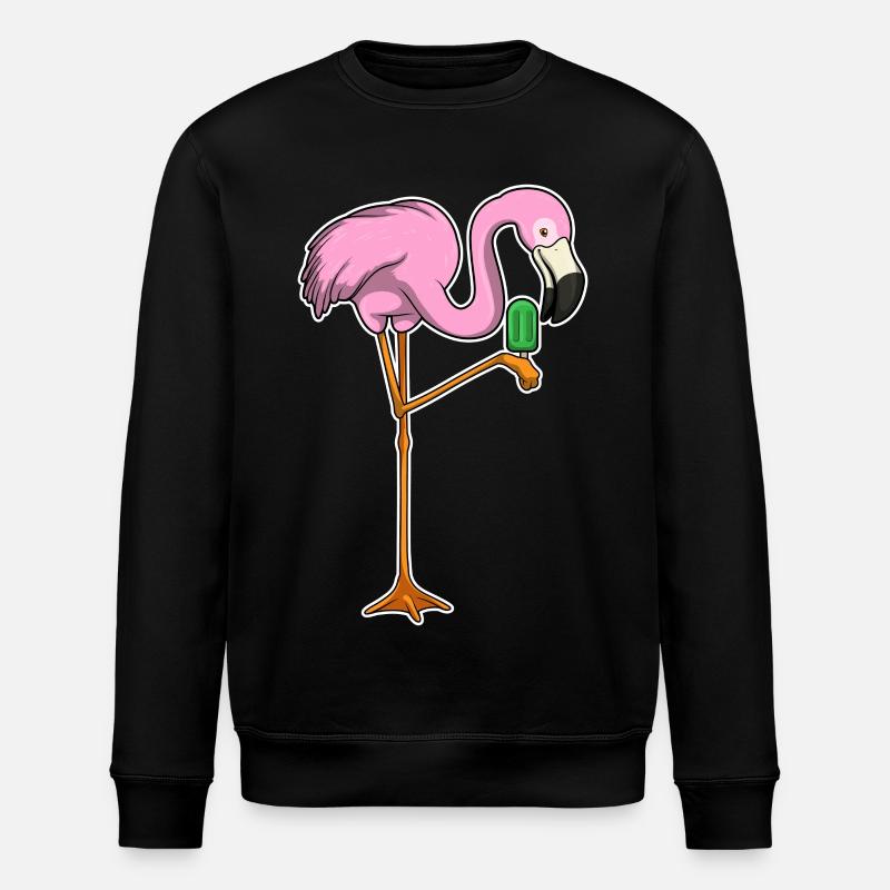 Flamingo popsicles - Stanley/Stella ROLLER Unisex Organic Sweatshirt - black