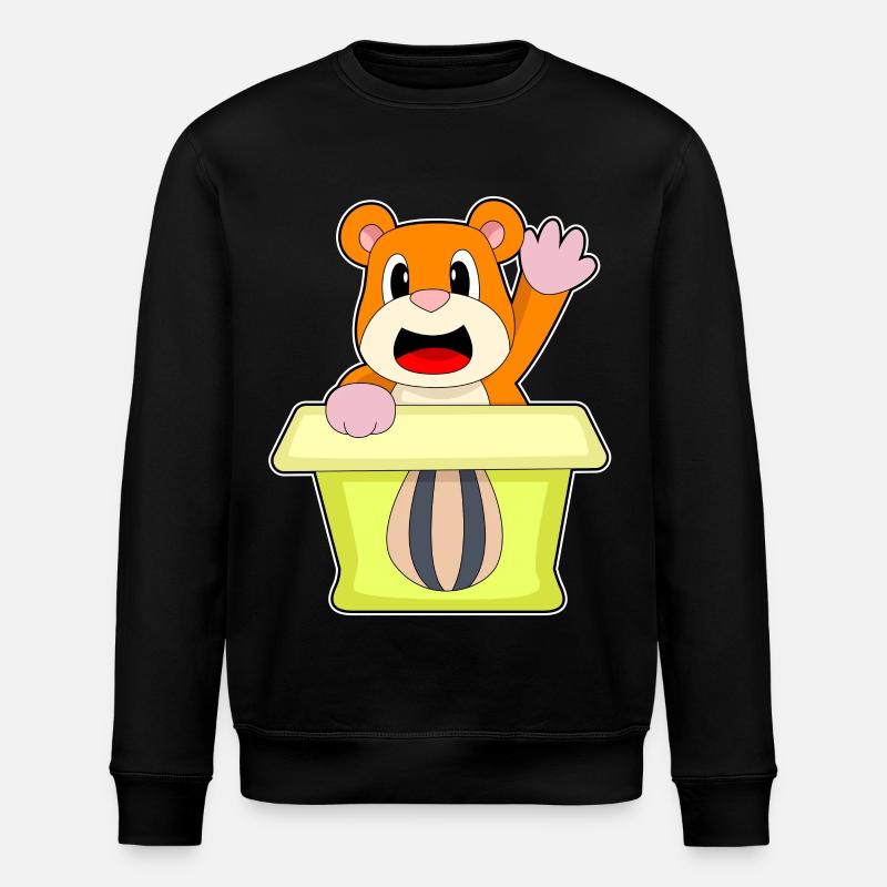 Hamster Karton - Stanley/Stella Unisex Bio-Sweatshirt ROLLER - Schwarz