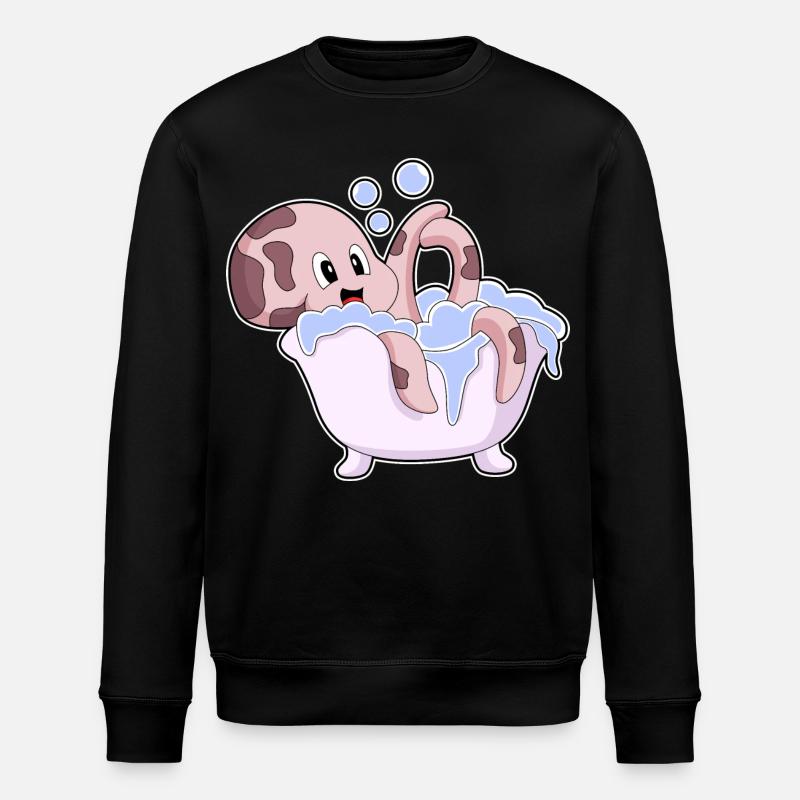 Octopus Bath Bathtub - Stanley/Stella ROLLER Unisex Organic Sweatshirt - black