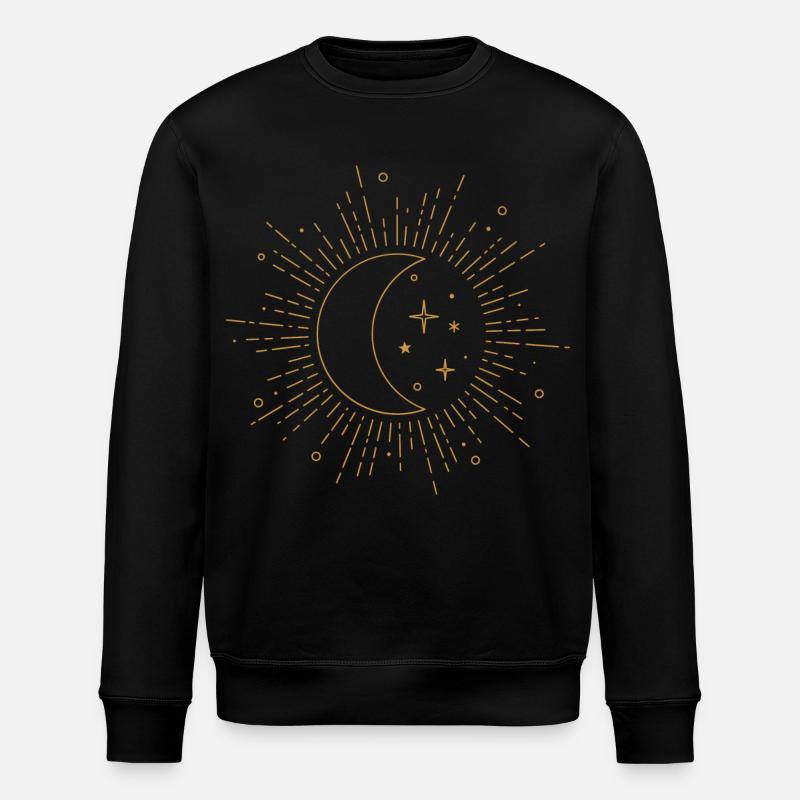 Moon Starry Sky - Stanley/Stella ROLLER Unisex Organic Sweatshirt - black