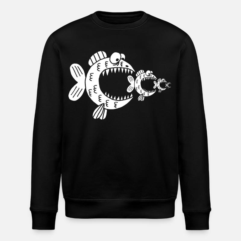 Poissons blancs et chaîne alimentaire - Sweat bio ROLLER Stanley/Stella Unisexe - noir