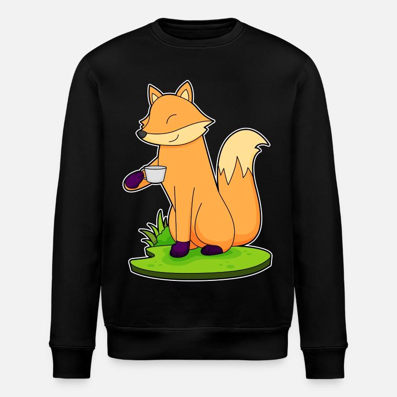 Fuchs Tasse Kaffee - Stanley/Stella Unisex Bio-Sweatshirt ROLLER - Schwarz