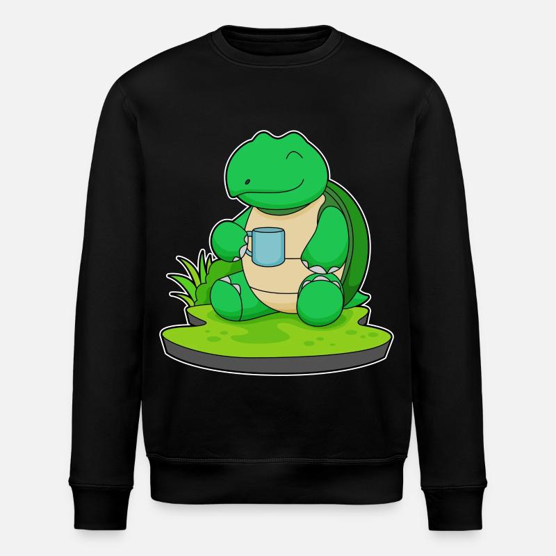 Schildkröte Becher Kaffee - Stanley/Stella Unisex Bio-Sweatshirt ROLLER - Schwarz