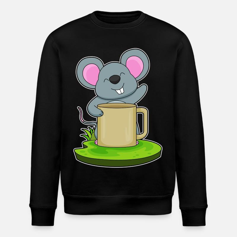 Maus Becher Kaffee - Stanley/Stella Unisex Bio-Sweatshirt ROLLER - Schwarz