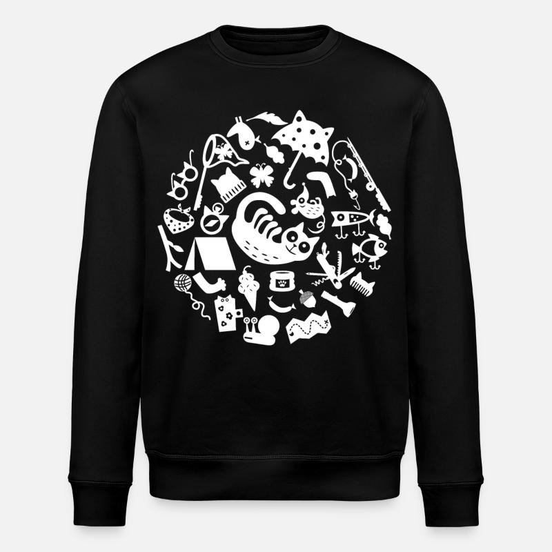 Cat Camping L Blanc - Sweat bio ROLLER Stanley/Stella Unisexe - noir