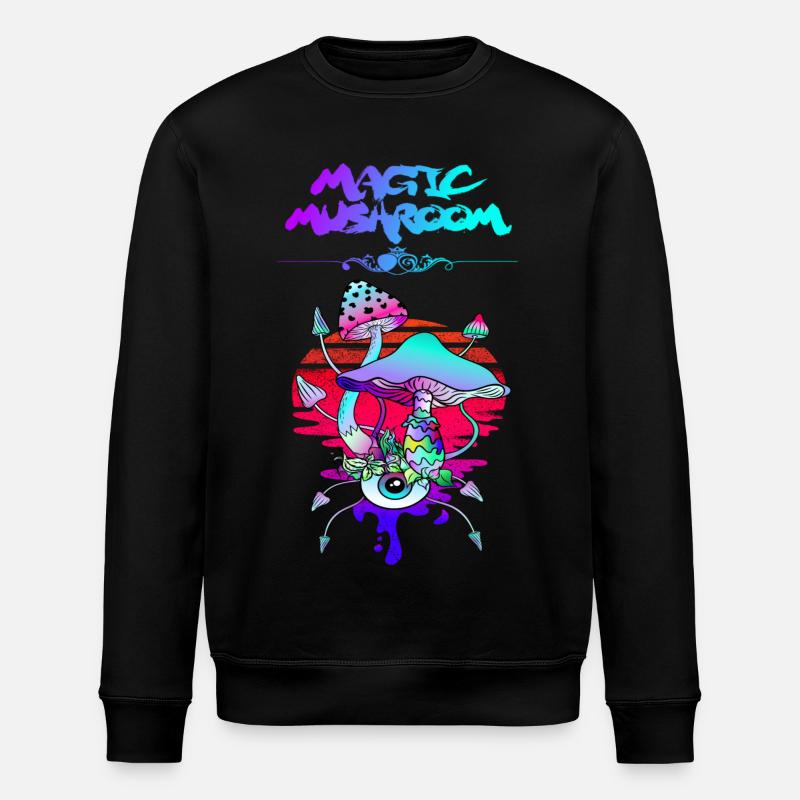 Magic Mushroom Sunset - Stanley/Stella ROLLER Unisex Organic Sweatshirt - black