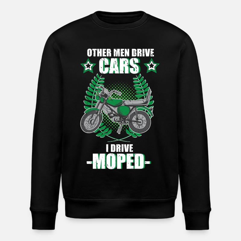 Moped Mopedfahrer Mofa Retro Zweitakt Spruch - Stanley/Stella Unisex Bio-Sweatshirt ROLLER - Schwarz