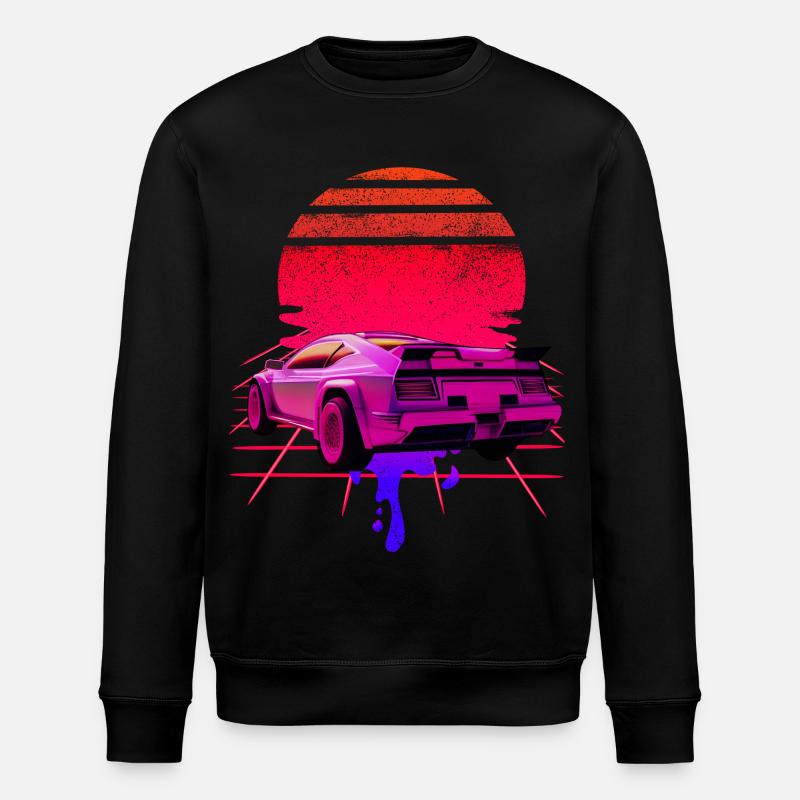 Retro Wave Supercar Sunset - Sweat bio ROLLER Stanley/Stella Unisexe - noir