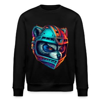 Panda cyborg casque néon - Sweat bio ROLLER Stanley/Stella Unisexe - noir - Devant - Nik (191cm)