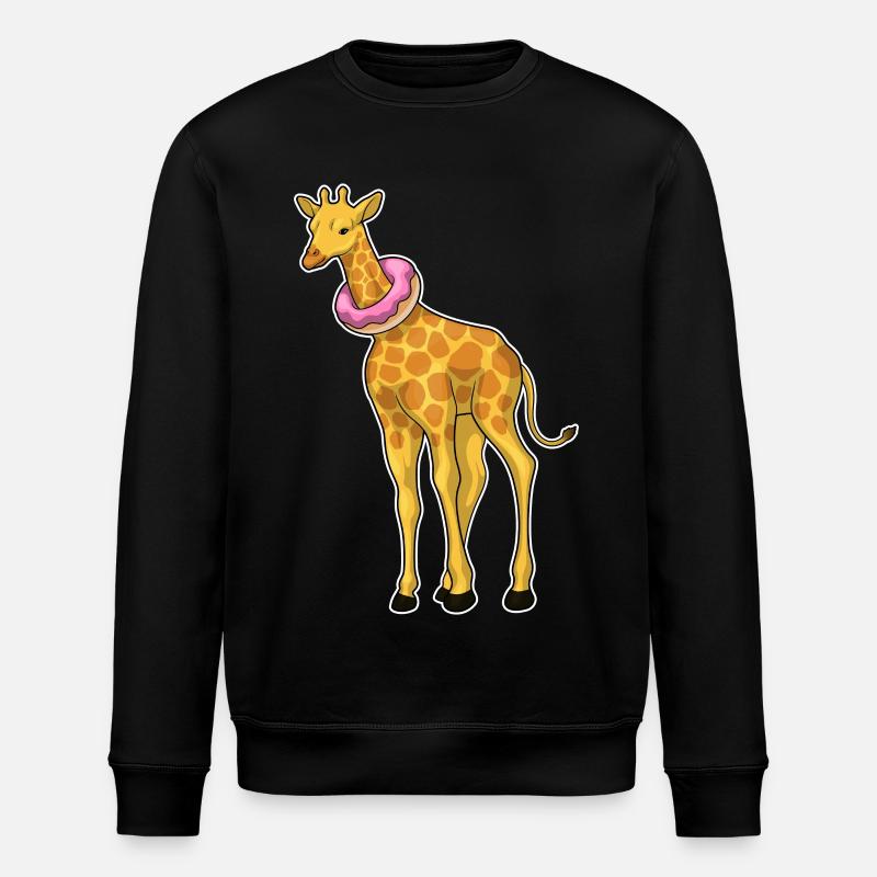 Giraffe Donut - Stanley/Stella ROLLER Unisex Organic Sweatshirt - black