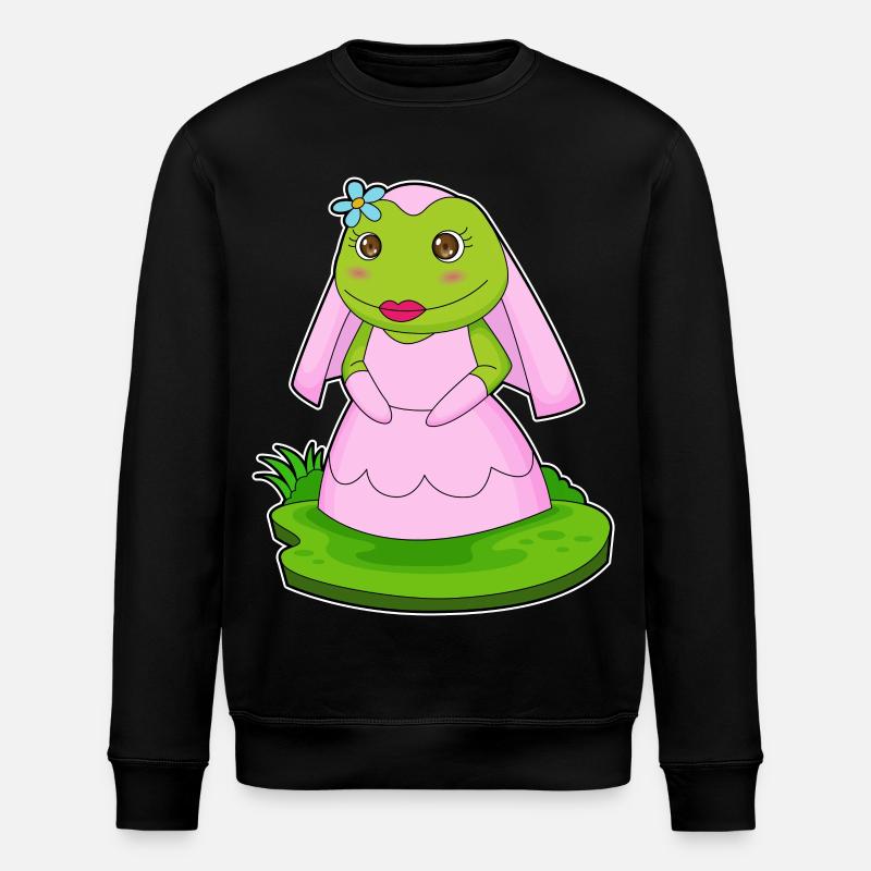 Frosch Braut Blume Hochzeit - Stanley/Stella Unisex Bio-Sweatshirt ROLLER - Schwarz