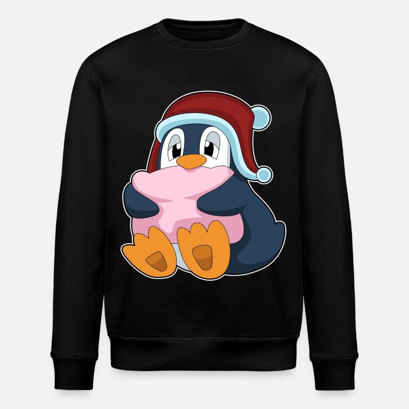 Penguin Sleeping Pillow - Stanley/Stella ROLLER Unisex Organic Sweatshirt - black
