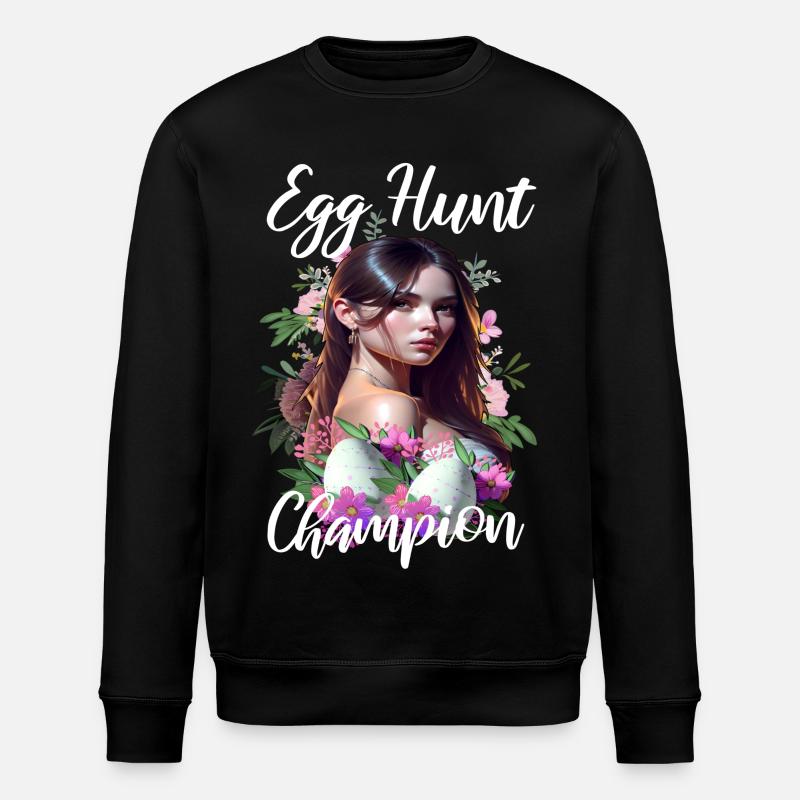 Egg Hunt Champion Girl - Stanley/Stella Unisex Bio-Sweatshirt ROLLER - Schwarz