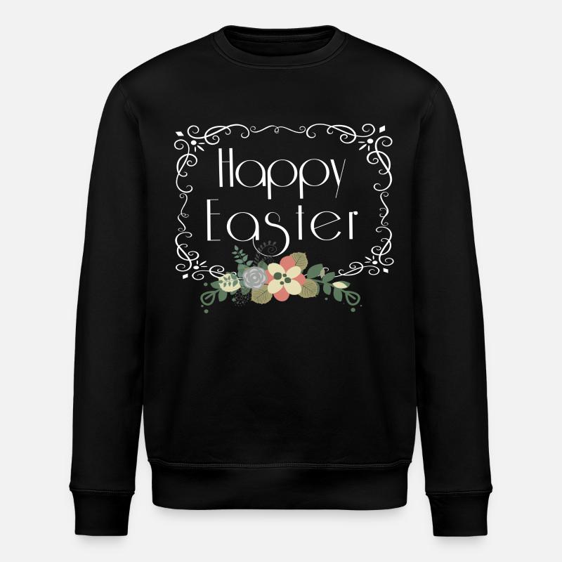 Joyeuses Pâques Florales - Sweat bio ROLLER Stanley/Stella Unisexe - noir