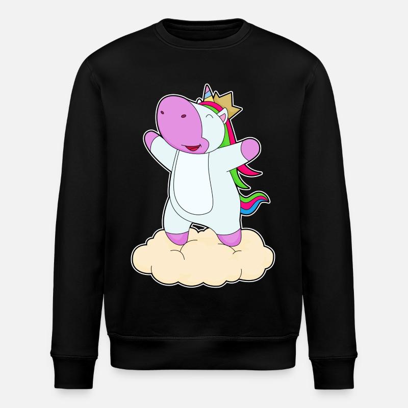 Einhorn Prinz Krone - Stanley/Stella Unisex Bio-Sweatshirt ROLLER - Schwarz