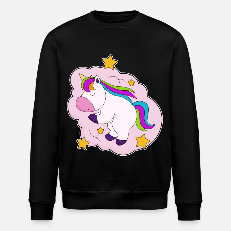 Einhorn Wolken - Stanley/Stella Unisex Bio-Sweatshirt ROLLER - Schwarz