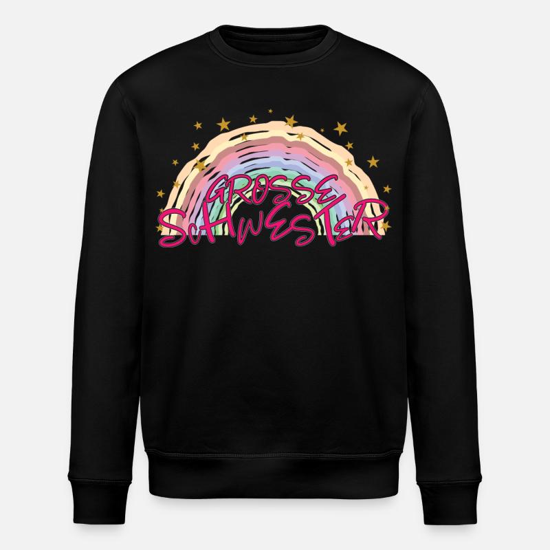 Grosse Schwester Familie Geburt - Stanley/Stella Unisex Bio-Sweatshirt ROLLER - Schwarz
