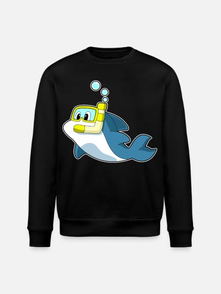 Dolphin Diver Snorkel Diving - Stanley/Stella ROLLER Unisex Organic Sweatshirt - black