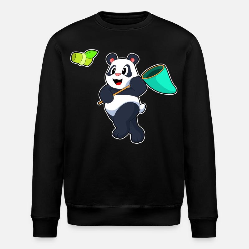 Panda Landing Net Bambou - Sweat bio ROLLER Stanley/Stella Unisexe - noir