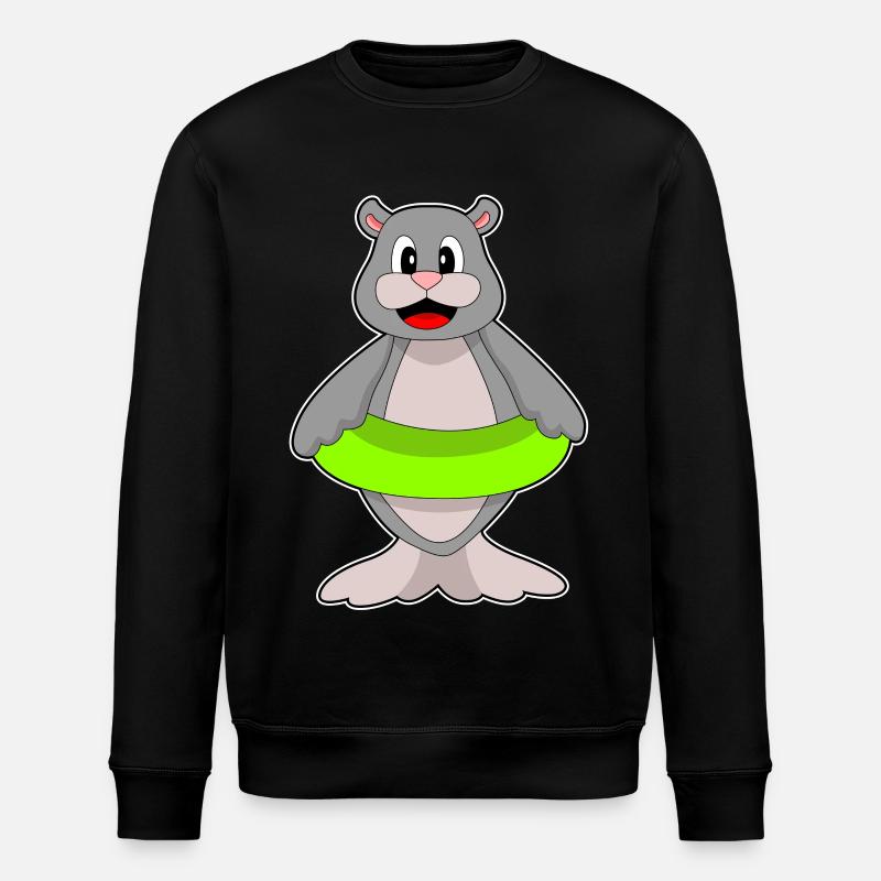 Seehund Schwimmen Schwimmring Sommer - Stanley/Stella Unisex Bio-Sweatshirt ROLLER - Schwarz