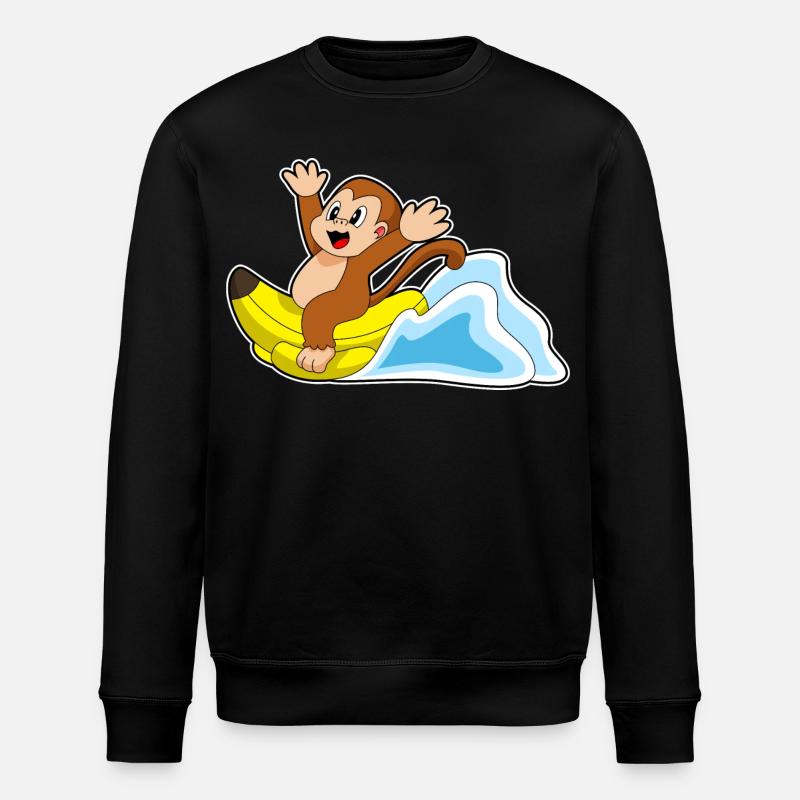 Singe Banane - Sweat bio ROLLER Stanley/Stella Unisexe - noir