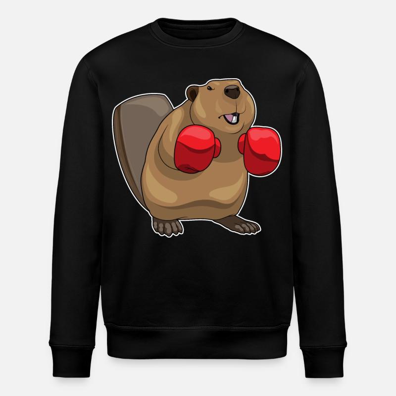 Biber Boxer Boxhandschuhe Boxen - Stanley/Stella Unisex Bio-Sweatshirt ROLLER - Schwarz