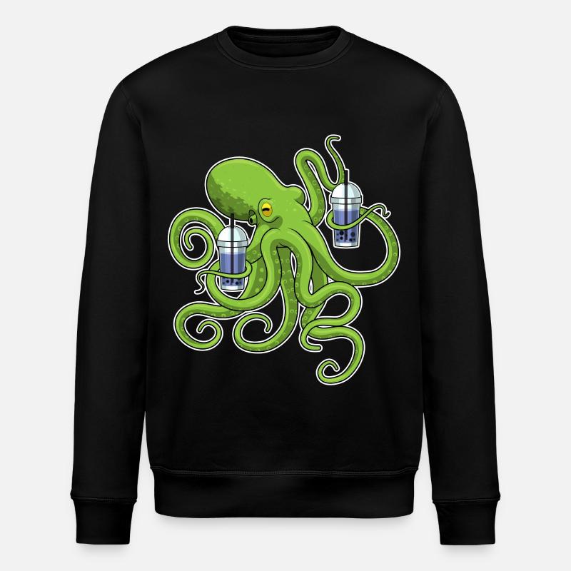 Krake Bubble tea - Stanley/Stella Unisex Bio-Sweatshirt ROLLER - Schwarz
