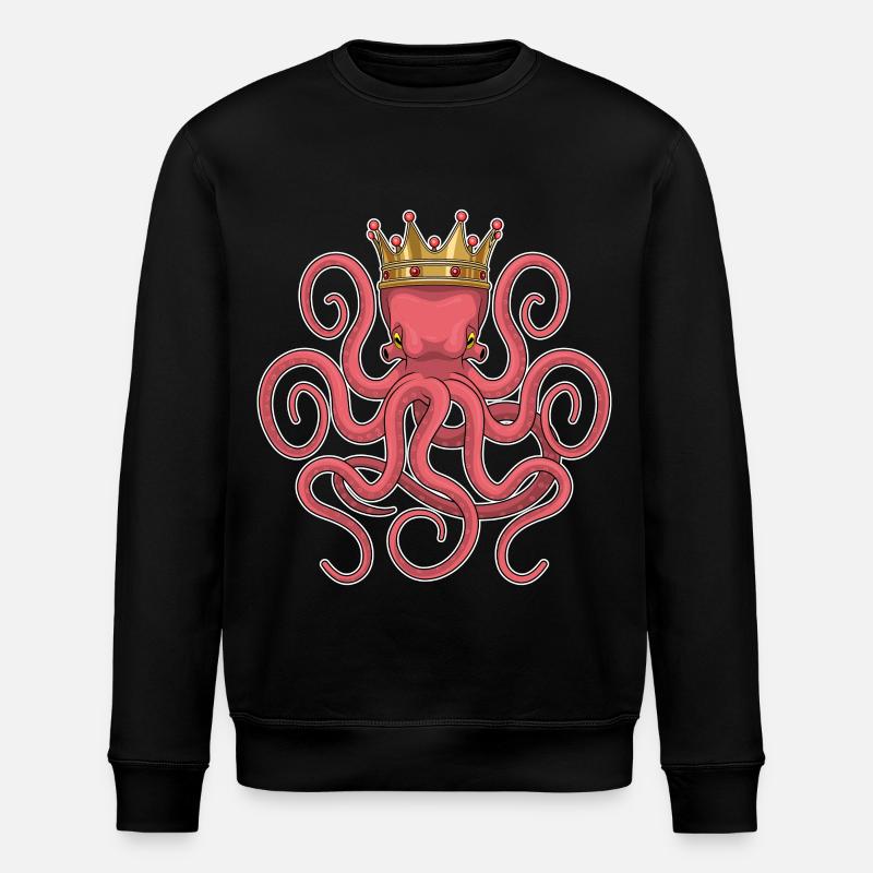Krake Krone - Stanley/Stella Unisex Bio-Sweatshirt ROLLER - Schwarz