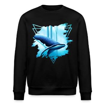 Walhai-Motiv: Eine majestäti - Stanley/Stella Unisex Bio-Sweatshirt ROLLER - Schwarz - Vorne - Nik (191cm)
