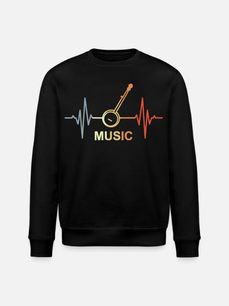 Music Heart palpitations - Stanley/Stella ROLLER Unisex Organic Sweatshirt - black