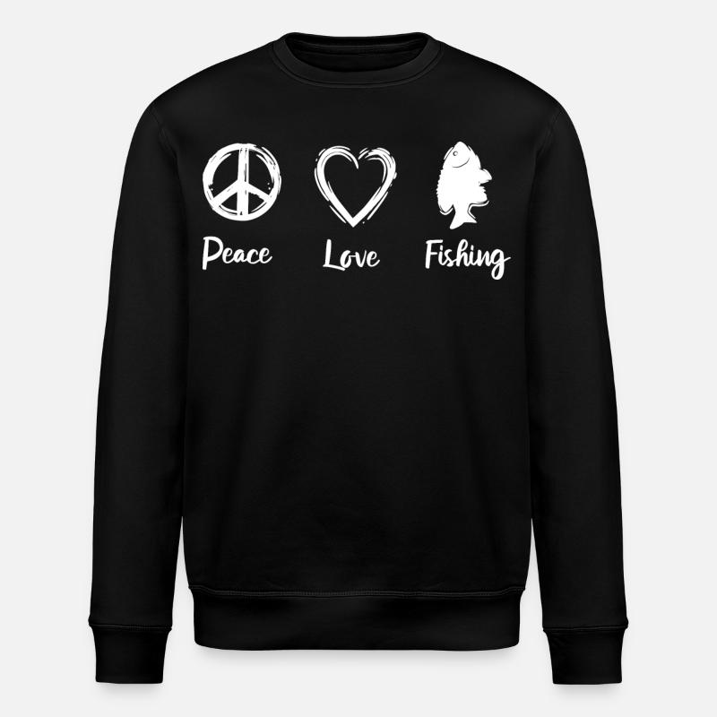 Liebe zum Fischen - Stanley/Stella Unisex Bio-Sweatshirt ROLLER - Schwarz