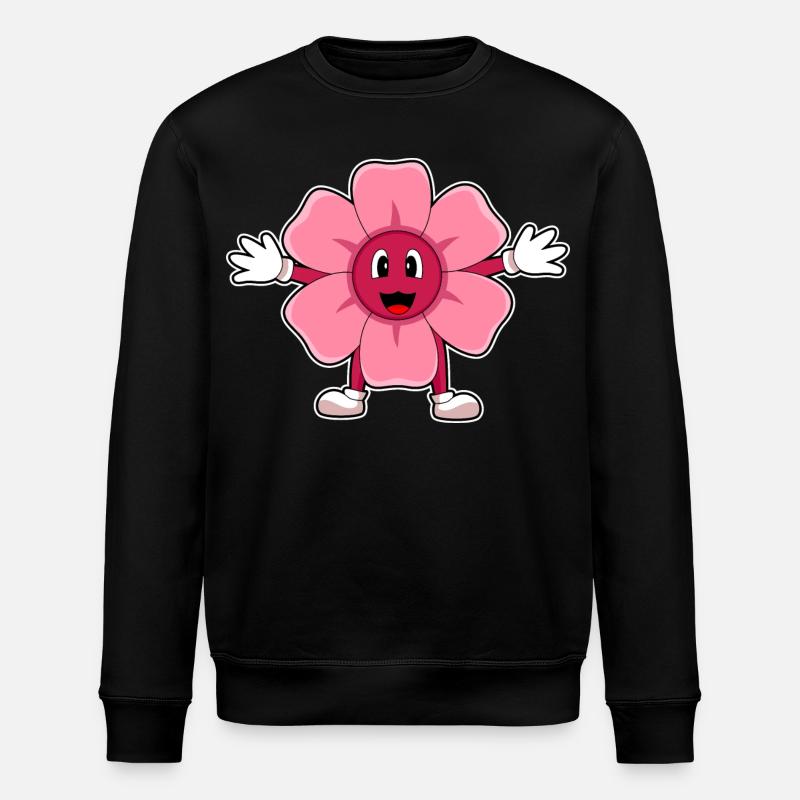 Fleur rose - Sweat bio ROLLER Stanley/Stella Unisexe - noir
