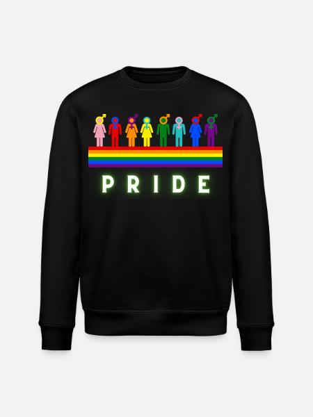 Pride Rainbow LGBTQ Diversity Design - Stanley/Stella ROLLER Unisex Organic Sweatshirt - black