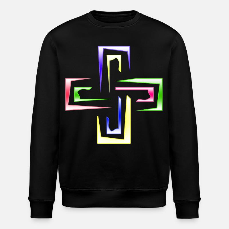 Neon Prism Frames Abstract Logo - Stanley/Stella ROLLER Unisex Organic Sweatshirt - black