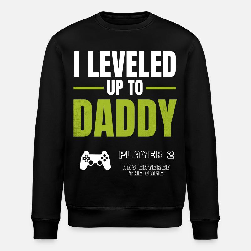 Level Up Daddy Gaming Shirt - Stanley/Stella ROLLER Unisex Organic Sweatshirt - black