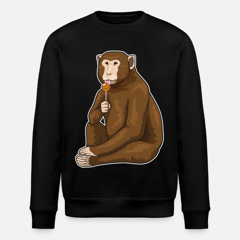 Monkey Lollipop - Stanley/Stella ROLLER Unisex Organic Sweatshirt - black