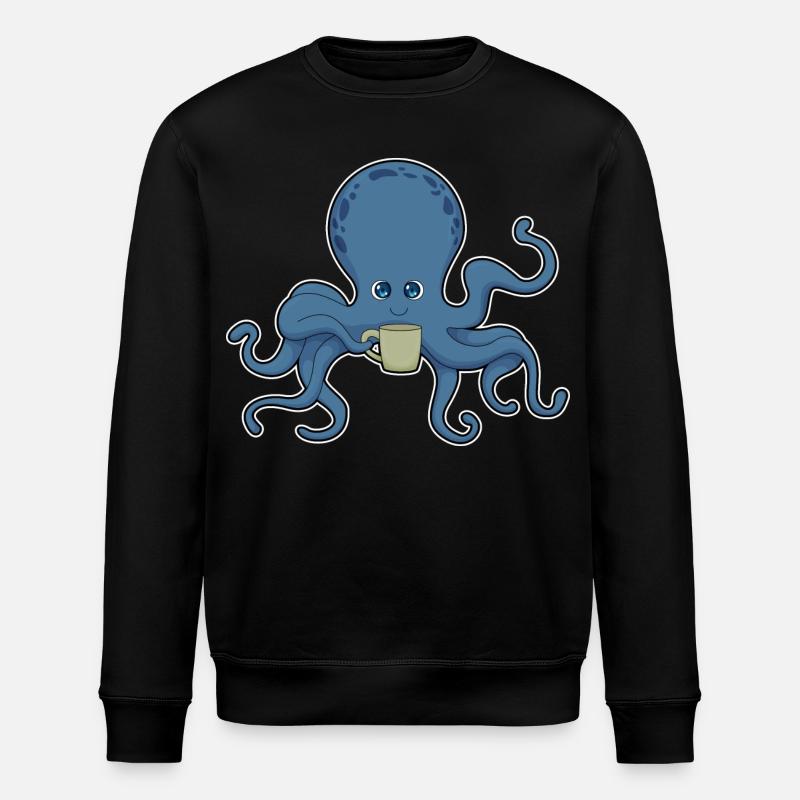 Krake Kaffee Becher - Stanley/Stella Unisex Bio-Sweatshirt ROLLER - Schwarz
