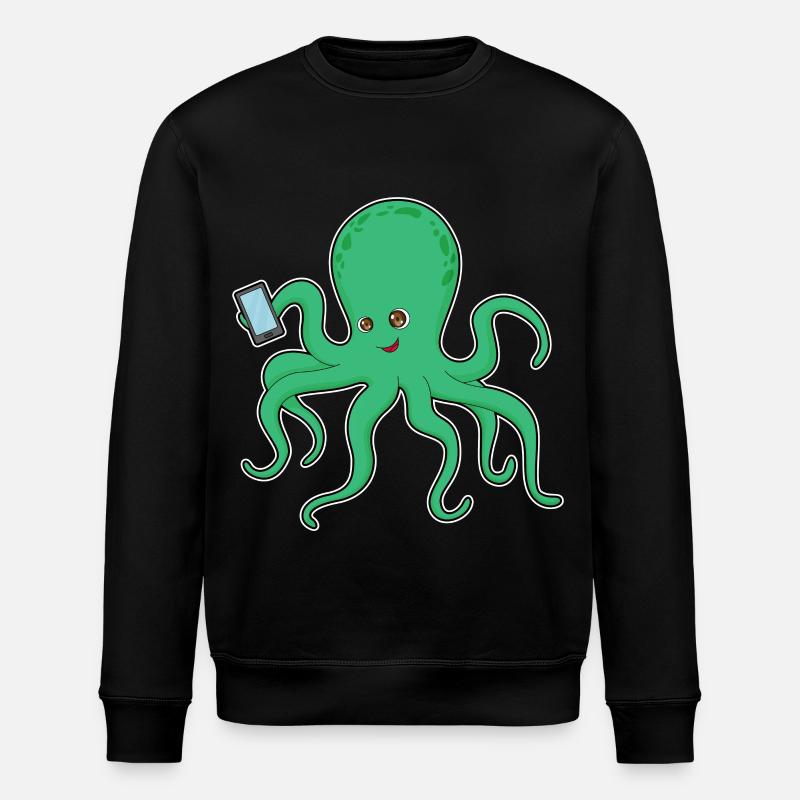 Krake Handy - Stanley/Stella Unisex Bio-Sweatshirt ROLLER - Schwarz