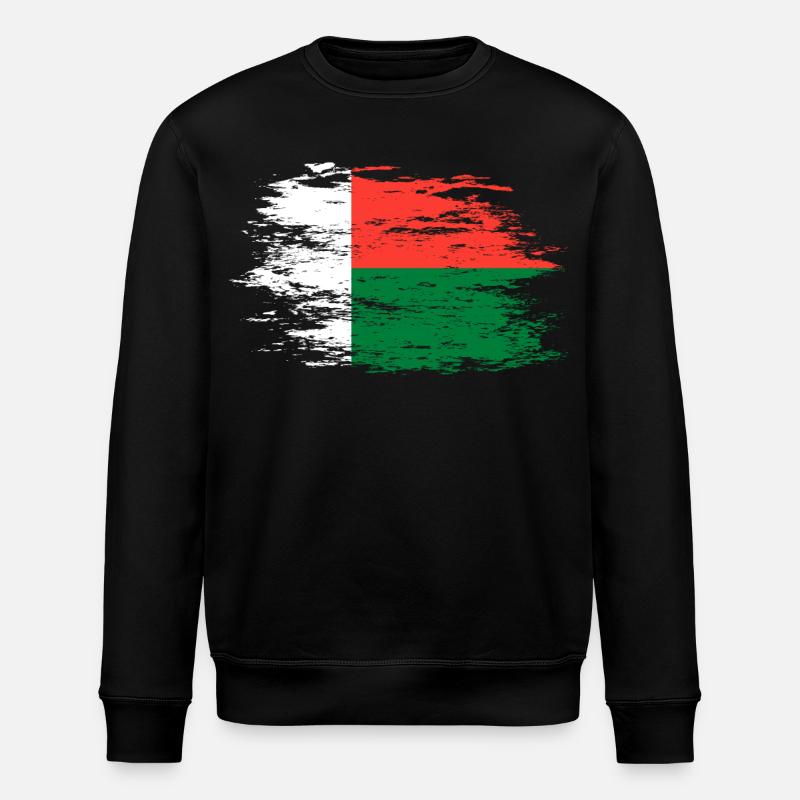 Drapeau de Madagascar utilisé - Sweat bio ROLLER Stanley/Stella Unisexe - noir