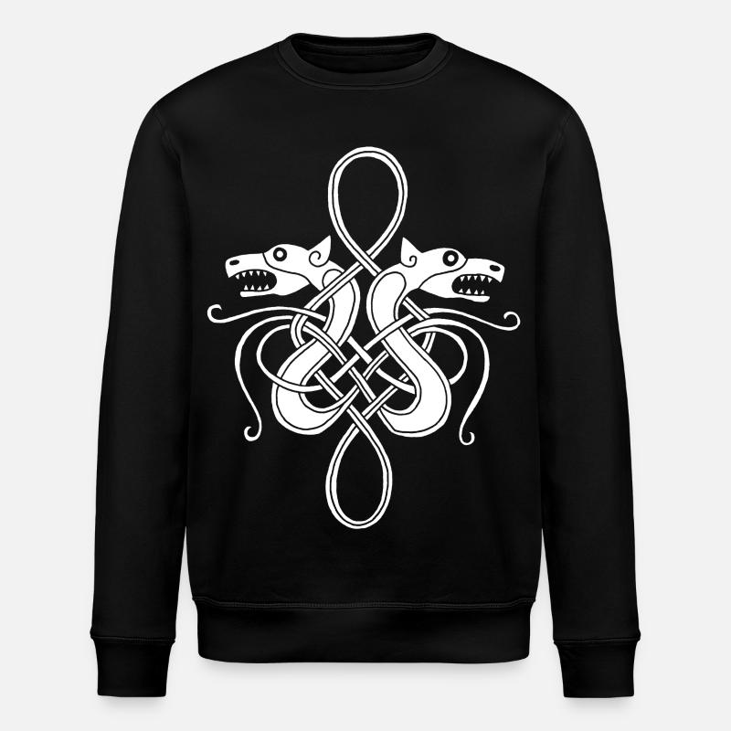 Weiße Wikinger-Hydra - Stanley/Stella Unisex Bio-Sweatshirt ROLLER - Schwarz
